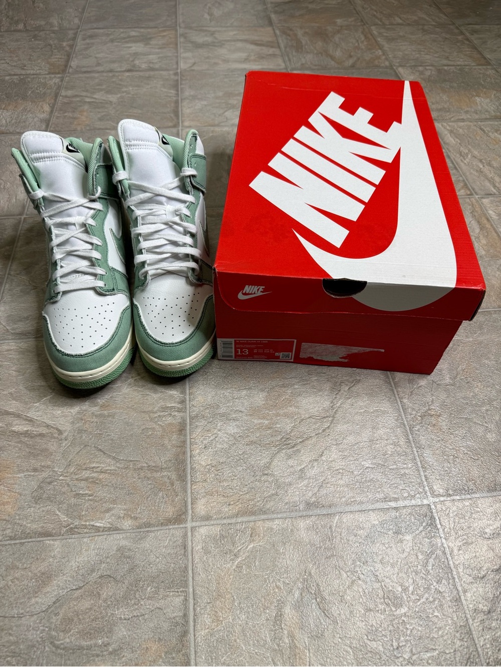 Nike Dunk High 1985 Enamel Green Denim Women’s Size 13 Green DV1143-300 NWT